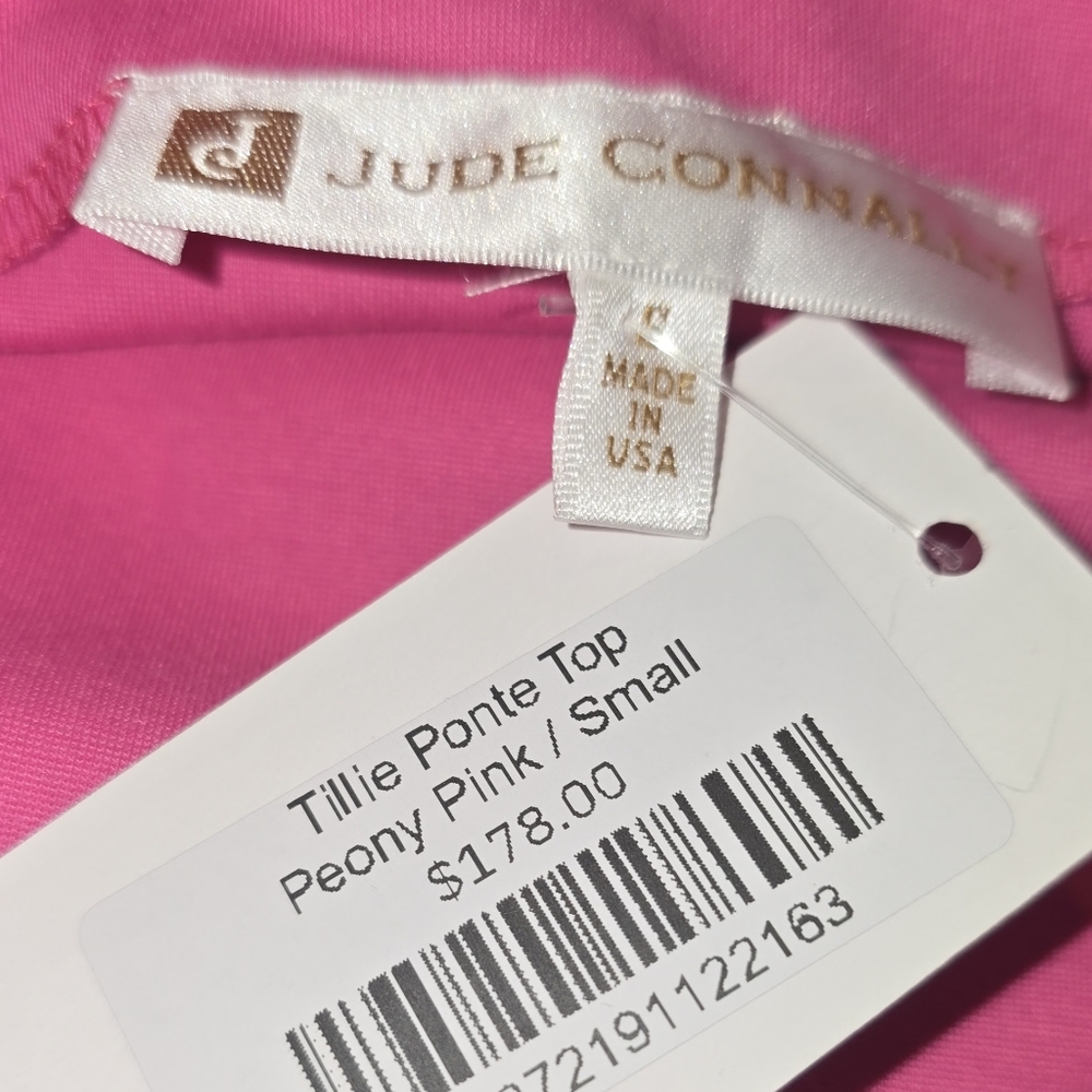 Jude Connally Bright Pink Short Sleeve Mock Neck Tee - Picture 4 of 4